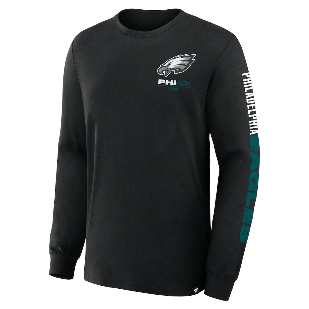 Fanatics Philadelphia Eagles Big & Tall Clock Management Legacy Long Sleeve T-Shirt Black