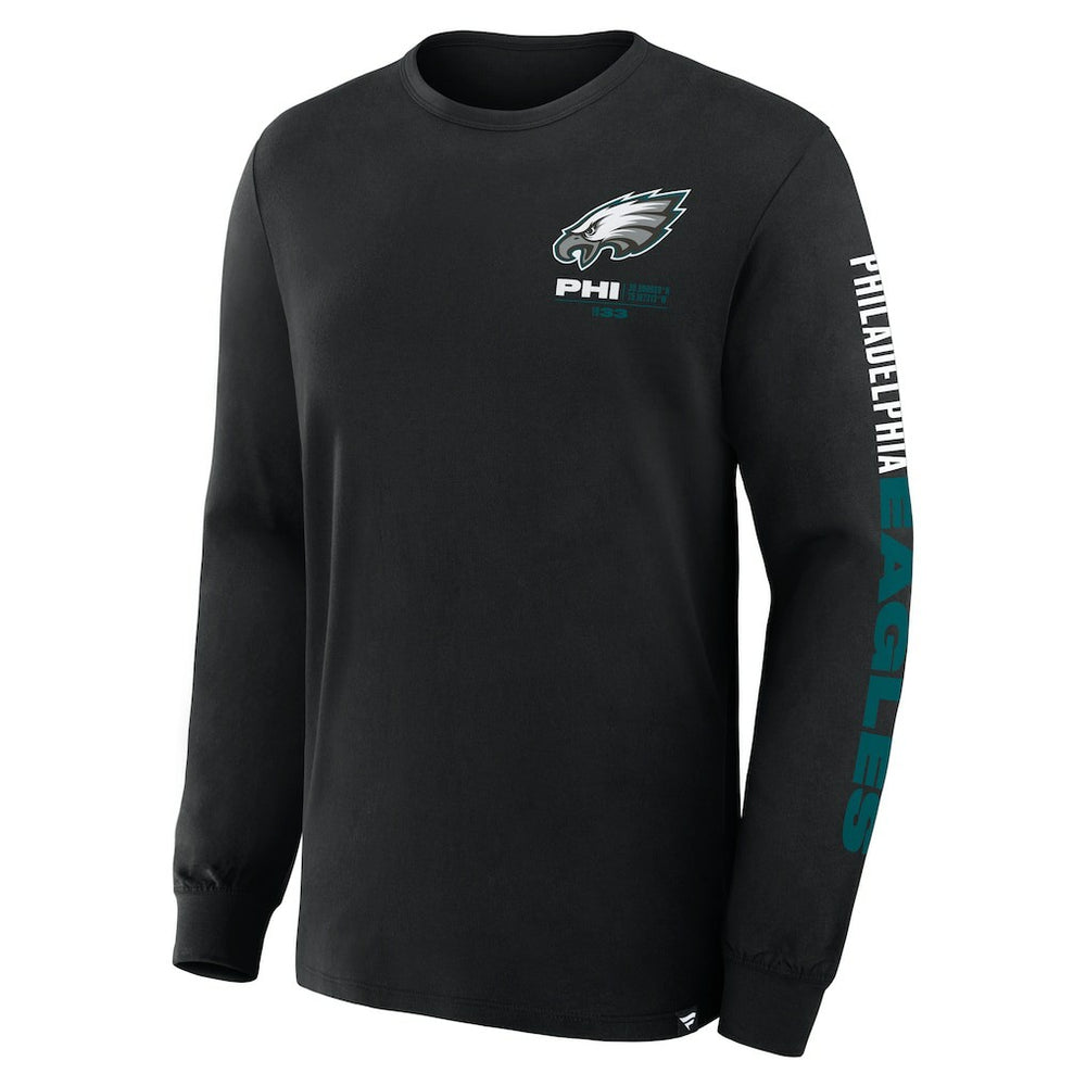 Fanatics Philadelphia Eagles Big & Tall Clock Management Legacy Long Sleeve T-Shirt Black