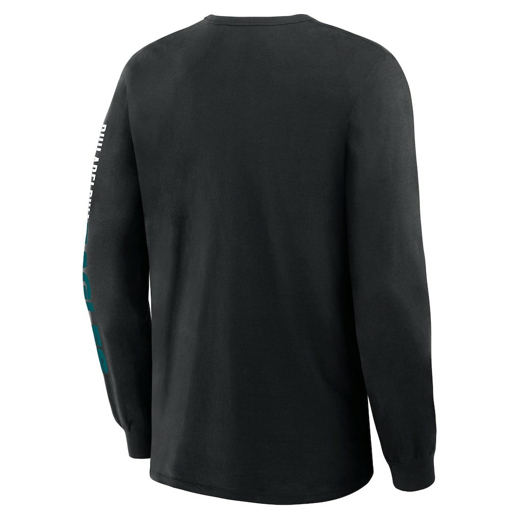 Fanatics Philadelphia Eagles Big & Tall Clock Management Legacy Long Sleeve T-Shirt Black