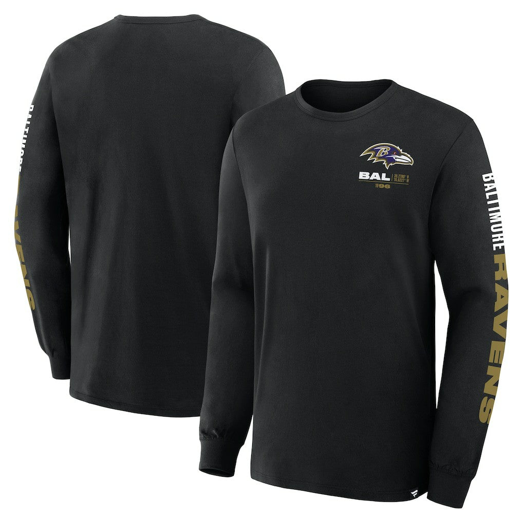 Fanatics Baltimore Ravens Big & Tall Clock Management Legacy Long Sleeve T-Shirt Black