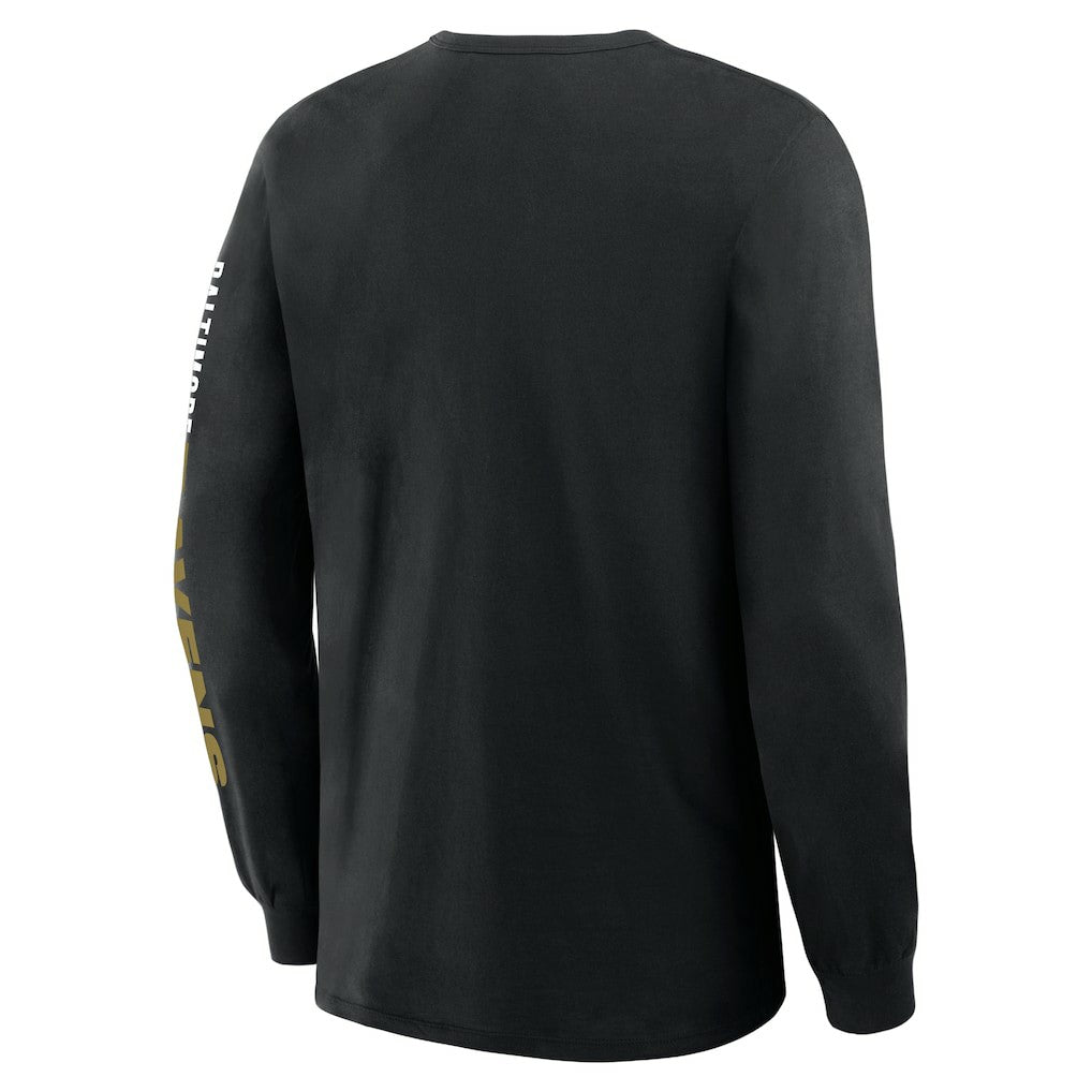 Fanatics Baltimore Ravens Big & Tall Clock Management Legacy Long Sleeve T-Shirt Black