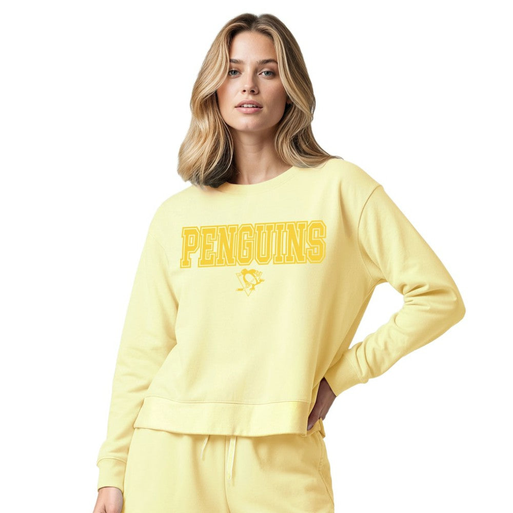 Pittsburgh Penguins Concepts Sport Women's Tonal Pullover Tri-Blend Sweatshirt - Yellow - NHL 202955435