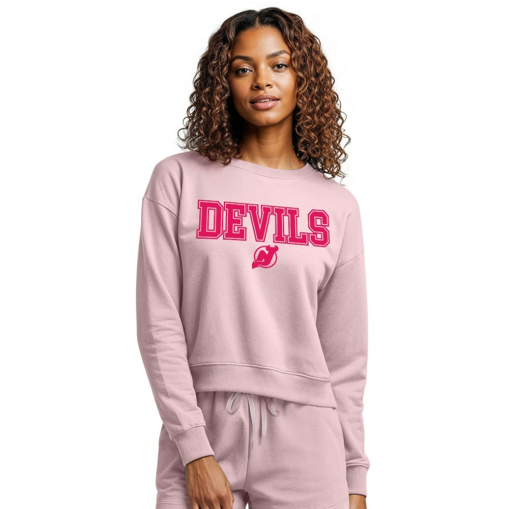 New Jersey Devils Concepts Sport Women's Tonal Pullover Sweatshirt - Pink - NHL 202955439