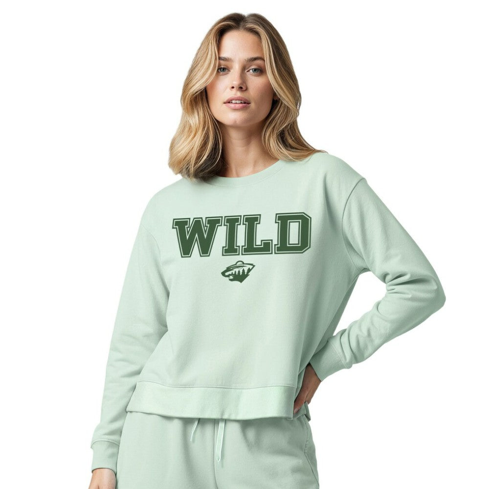 Minnesota Wild Concepts Sport Women's Tonal Pullover Tri-Blend Sweatshirt - Light Green - NHL 202955450