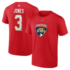 Seth Jones Florida Panthers Fanatics Authentic Stack Name & Number T-Shirt - Red - NHL 202959038