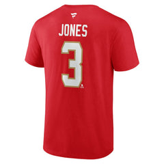 Seth Jones Florida Panthers Fanatics Authentic Stack Name & Number T-Shirt - Red - NHL 202959038
