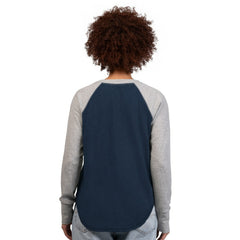 Dallas Cowboys G-III 4Her by Carl Banks Women's Waffle Knit Raglan Long-Sleeve T-Shirt Navy/Gray