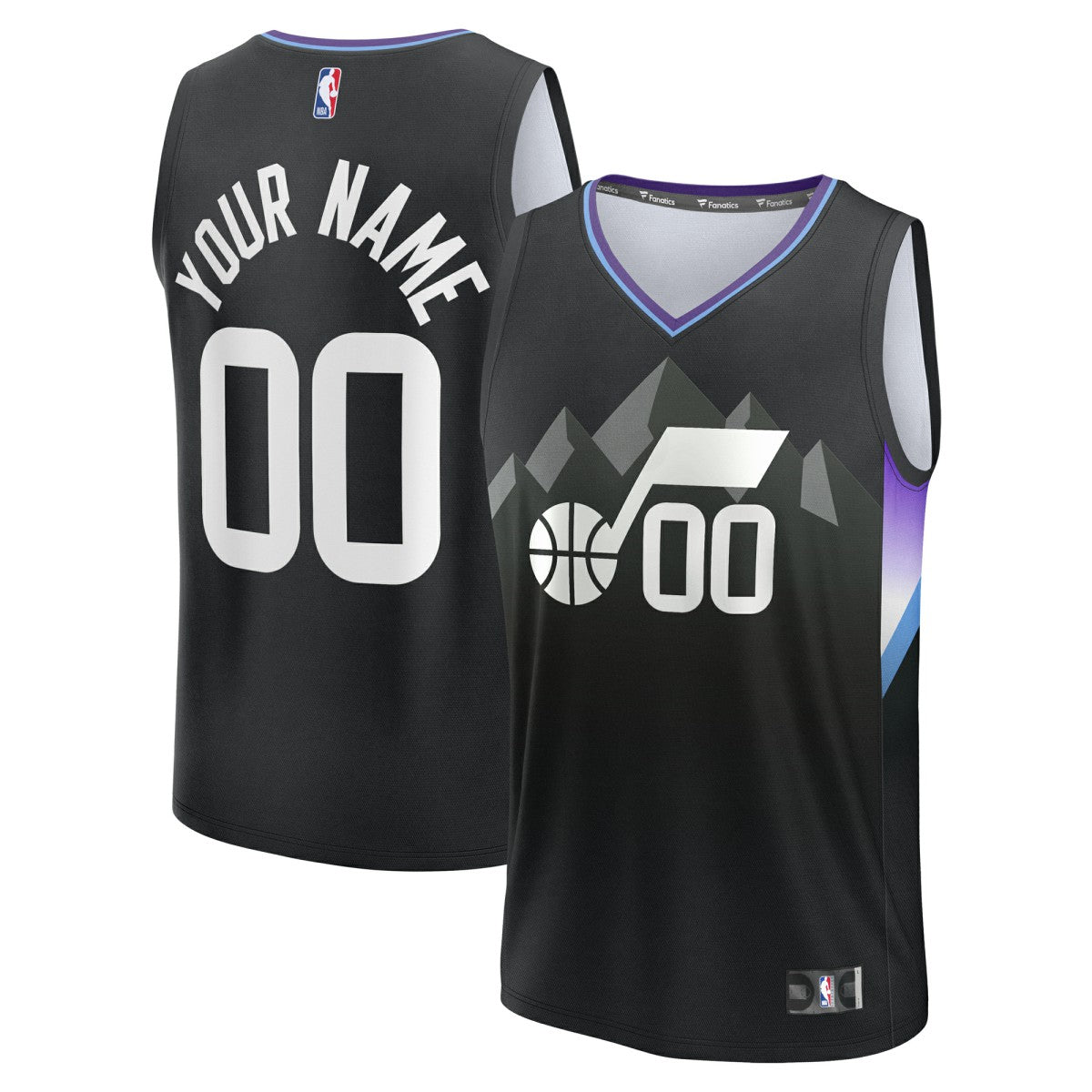 Utah Jazz Youth Fast Break Custom Replica Jersey Black Statement Edition | Fanatics discount