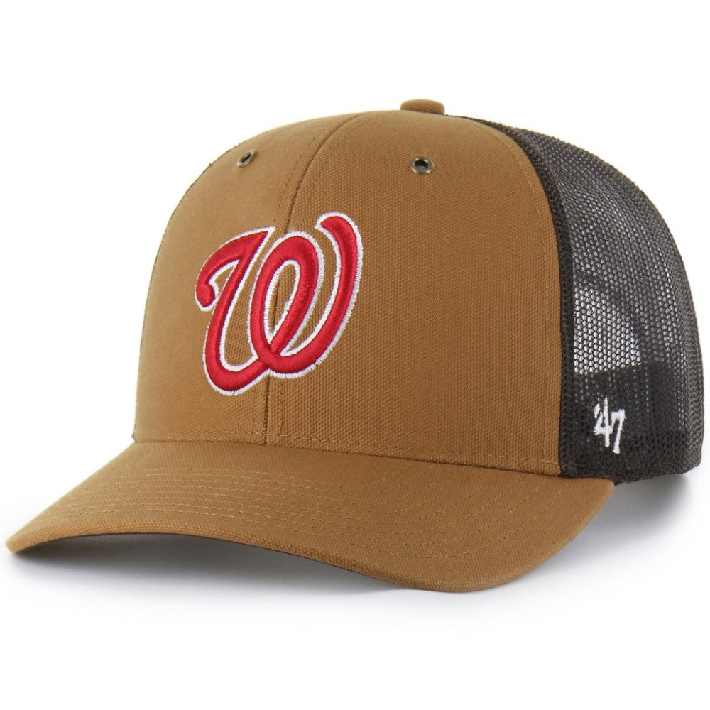 Washington Nationals Carhartt x '47 Trucker Adjustable Hat - Brown - 47 brand Discount