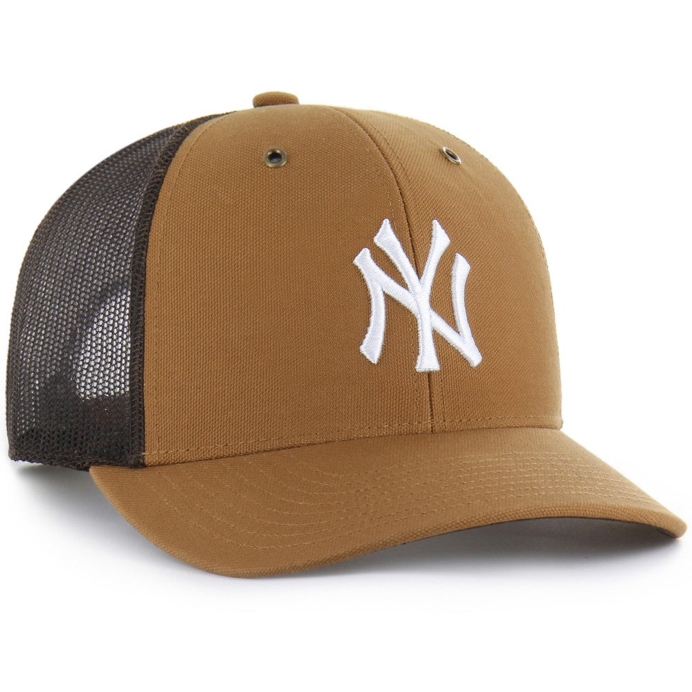 New York Yankees Carhartt x '47 Trucker Adjustable Hat - Brown - 47 brand Lifestyle