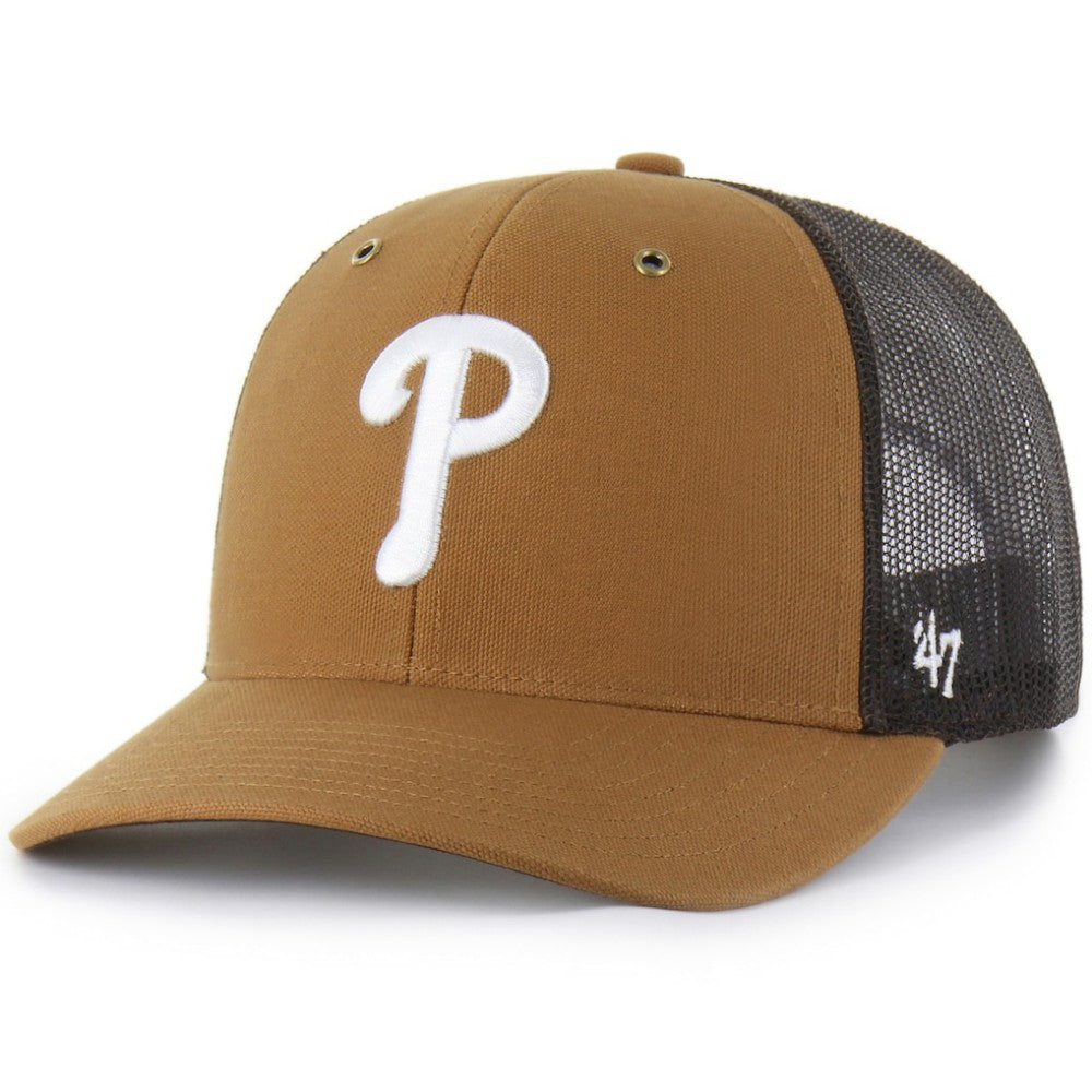 Philadelphia Phillies Carhartt x '47 Trucker Adjustable Hat - Brown - 47 brand Discount