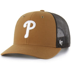 Philadelphia Phillies Carhartt x '47 Trucker Adjustable Hat - Brown - 47 brand Discount