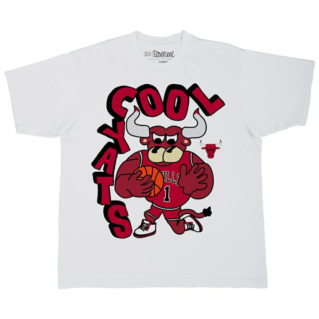 Chicago Bulls Stadium Essentials NBA x Staycool Mascot Oversized T-Shirt White