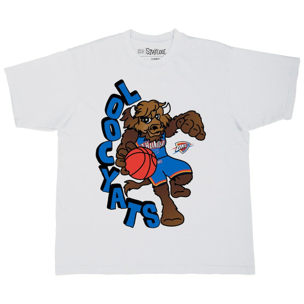 Oklahoma City Thunder Stadium Essentials NBA x Staycool Mascot Oversized T-Shirt White