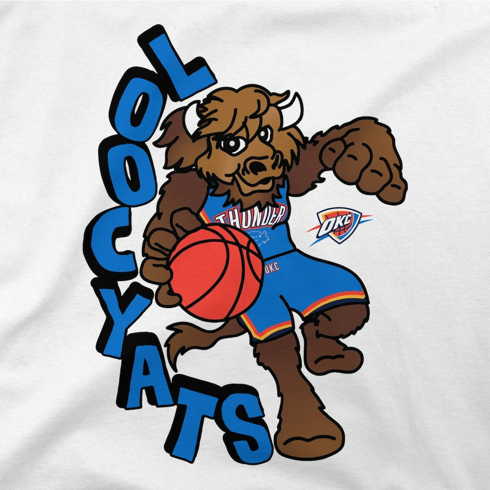 Oklahoma City Thunder Stadium Essentials NBA x Staycool Mascot Oversized T-Shirt White
