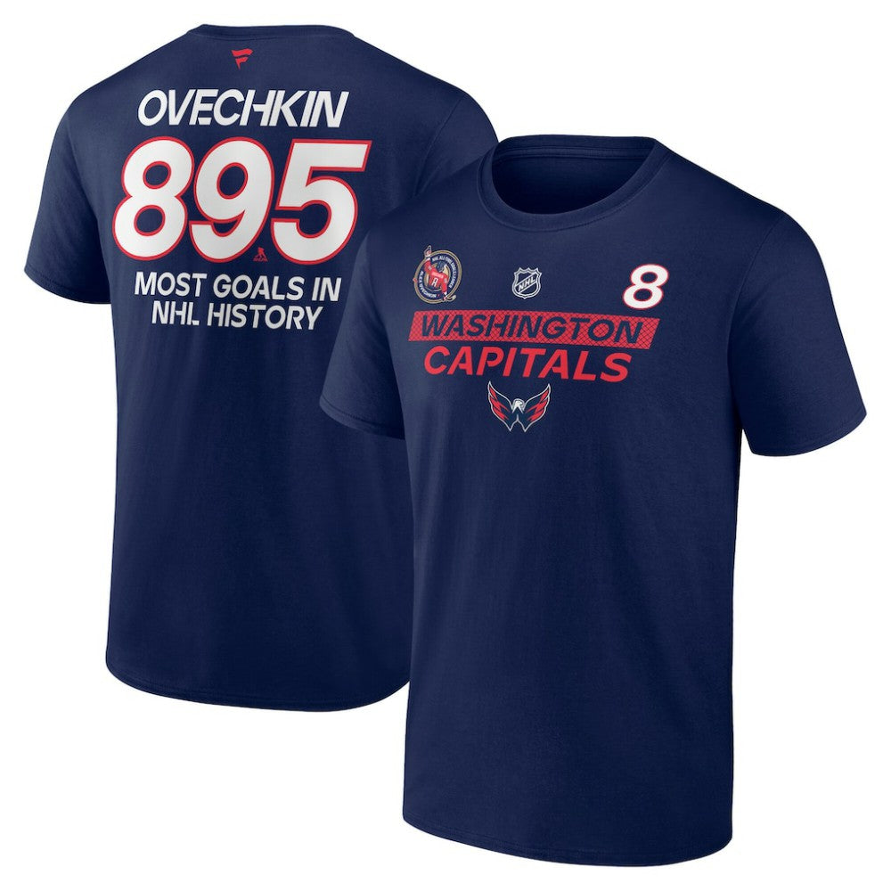 Alexander Ovechkin Washington Capitals Fanatics Most Goals in NHL History T-Shirt - Navy - NHL 202976005
