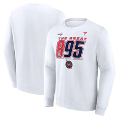 Alexander Ovechkin Washington Capitals Fanatics NHL All-Time Leading Goal Scorer The Great 895 Fleece Pullover Sweatshirt - White - NHL 202976011
