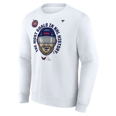 Alexander Ovechkin Washington Capitals Fanatics NHL All-Time Leading Goal Scorer GR8 Caricature Fleece Pullover Sweatshirt - White - NHL 202976014