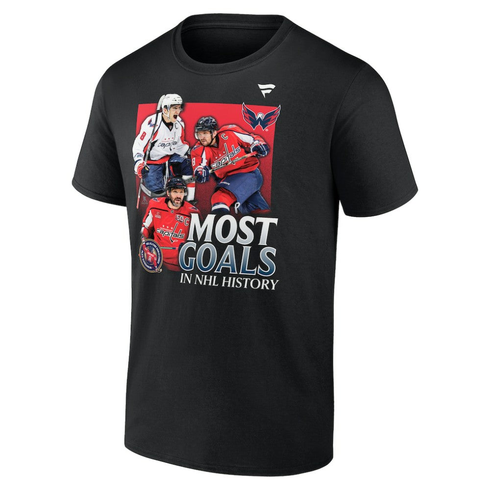 Alexander Ovechkin Washington Capitals Fanatics Most Goals Evolution of 895 T-Shirt - Black - NHL 202976015
