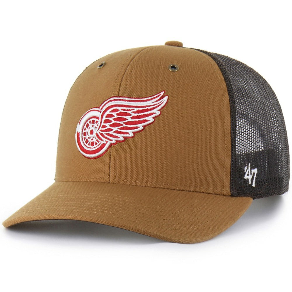 Detroit Red Wings Carhartt x '47 Trucker Adjustable Hat - Brown - NHL 202982309