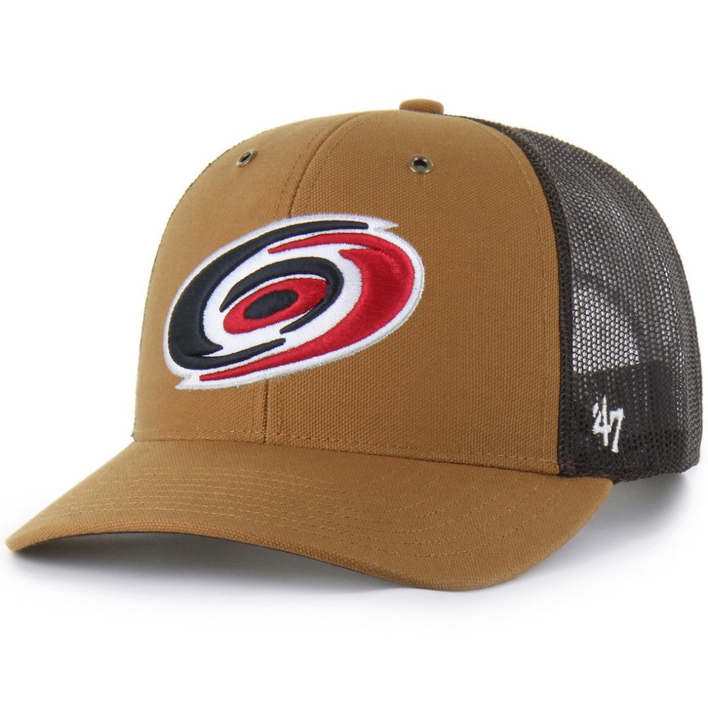 Carolina Hurricanes Carhartt x '47 Trucker Adjustable Hat - Brown - NHL 202982321