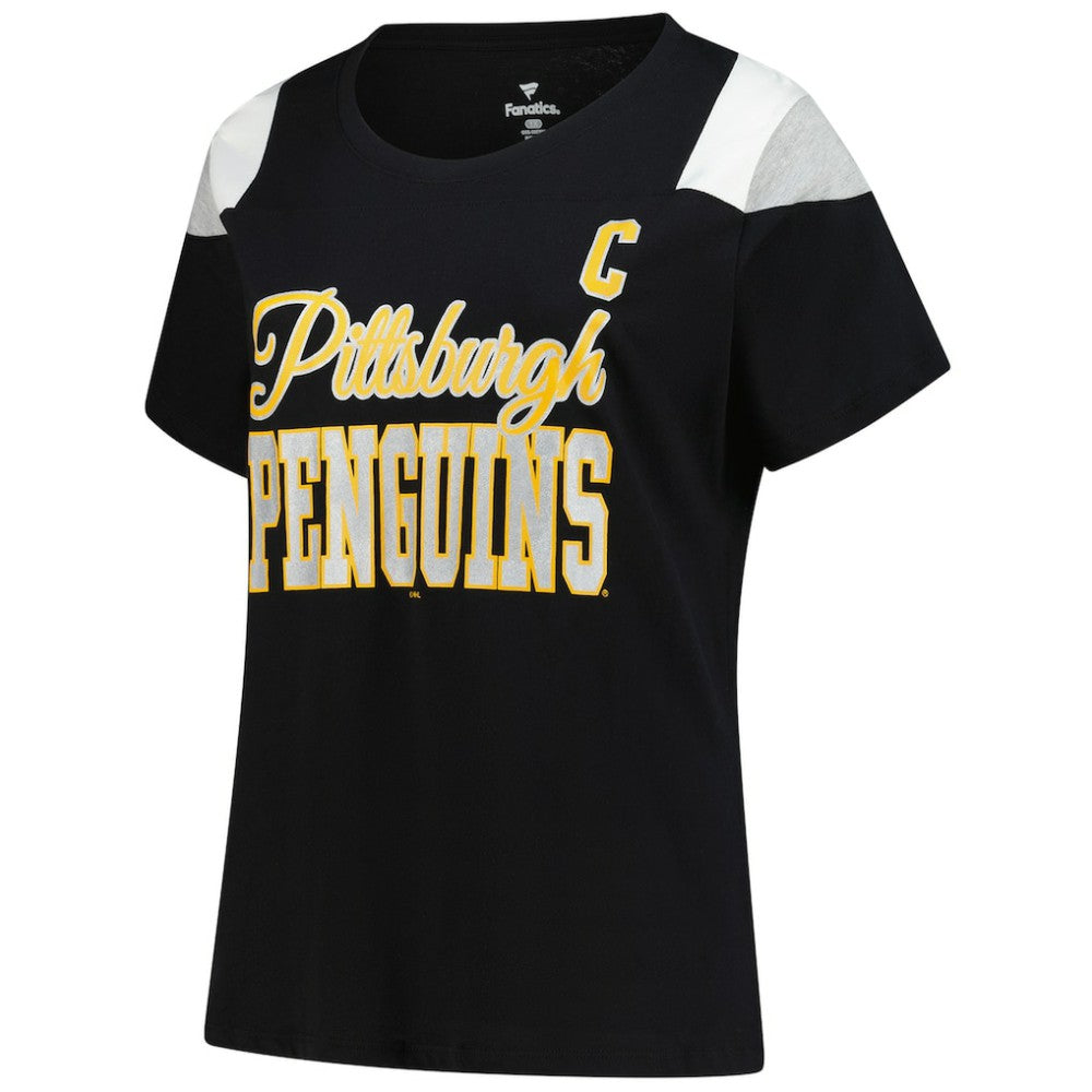 Sidney Crosby Pittsburgh Penguins Fanatics Women's Plus Size Name & Number Scoop Neck T-Shirt - Black - NHL 202983341