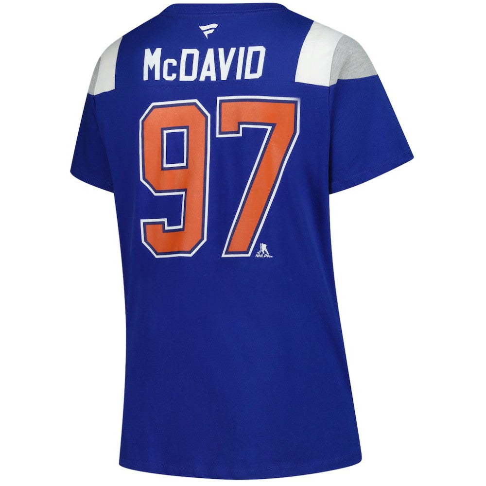 Connor McDavid Edmonton Oilers Fanatics Women's Plus Size Name & Number Scoop Neck T-Shirt - Royal - NHL 202983344