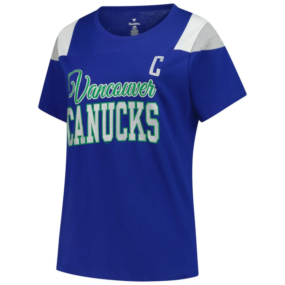 Quinn Hughes Vancouver Canucks Fanatics Women's Plus Size Name & Number Scoop Neck T-Shirt - Royal - NHL 202983346