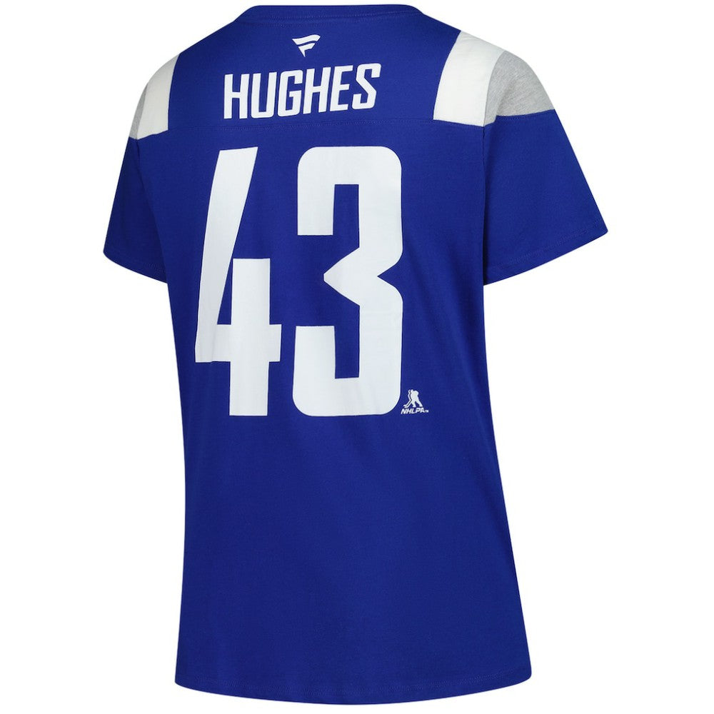 Quinn Hughes Vancouver Canucks Fanatics Women's Plus Size Name & Number Scoop Neck T-Shirt - Royal - NHL 202983346