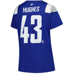 Quinn Hughes Vancouver Canucks Fanatics Women's Plus Size Name & Number Scoop Neck T-Shirt - Royal - NHL 202983346