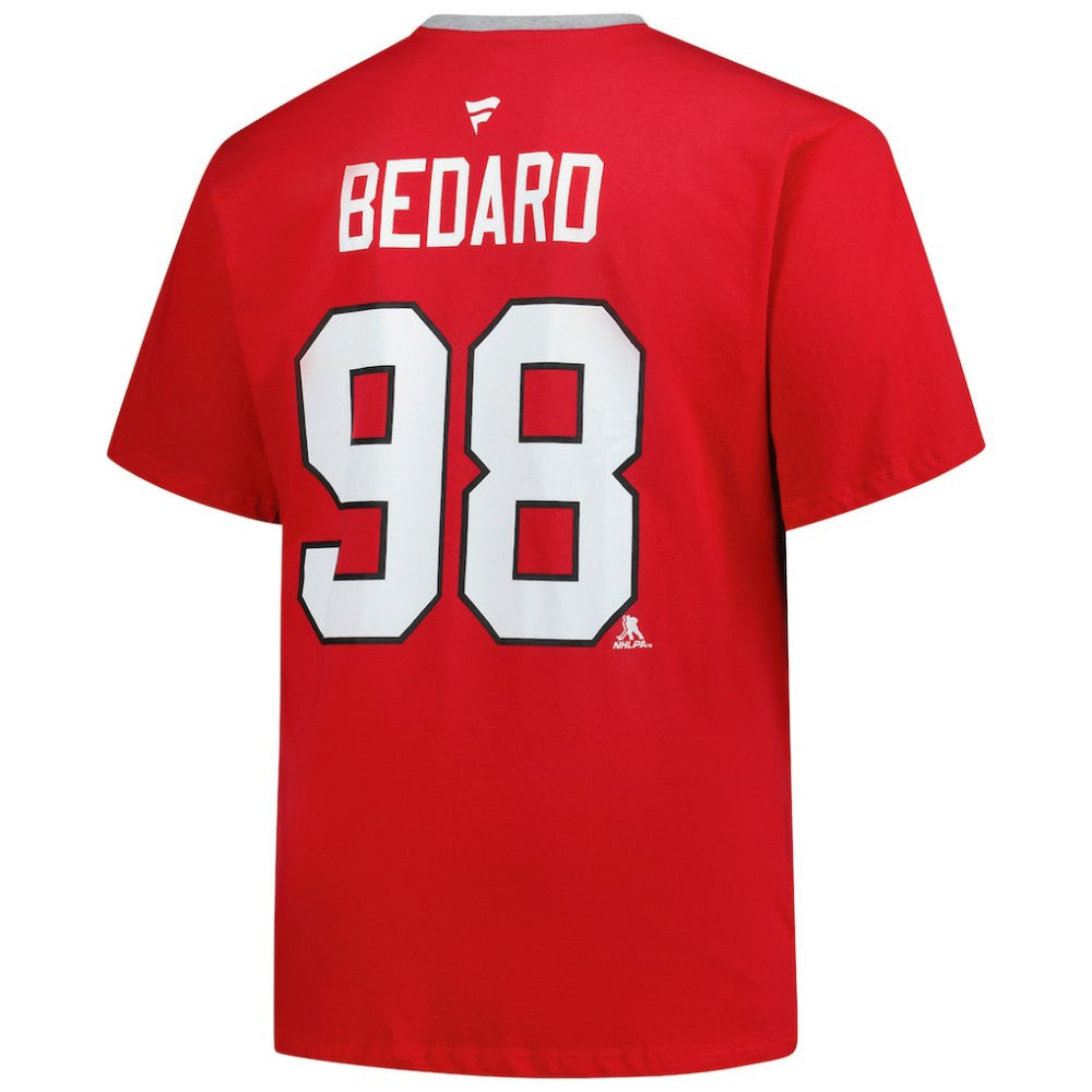 Connor Bedard Chicago Blackhawks Profile Big & Tall Name & Number T-Shirt - Red - NHL 202983350