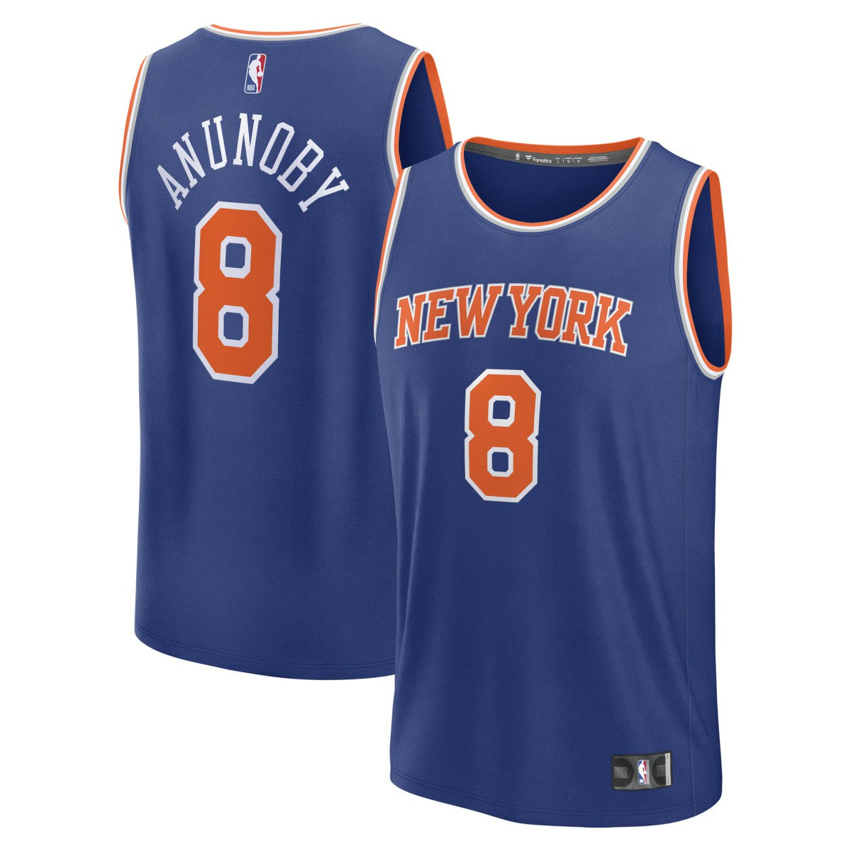 OG Anunoby New York Knicks Fast Break Replica Player Jersey Icon Edition Blue | Fanatics Lifestyle