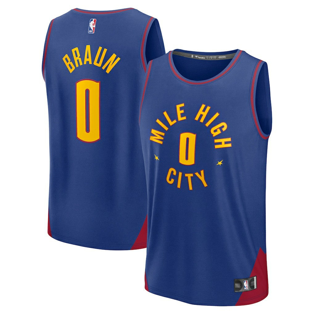 Christian Braun Denver Nuggets Fast Break Replica Player Jersey for sale Statement Editi- Blue | Fanatics