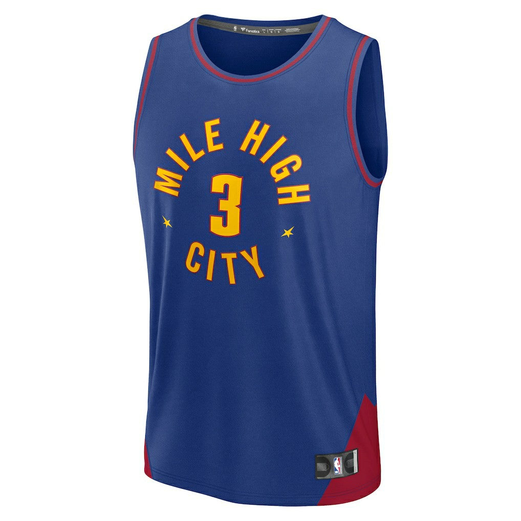 Julian Strawther Denver Nuggets Fast Break Replica Player Jersey for sale Statement Editi- Blue | Fanatics Lifestyle