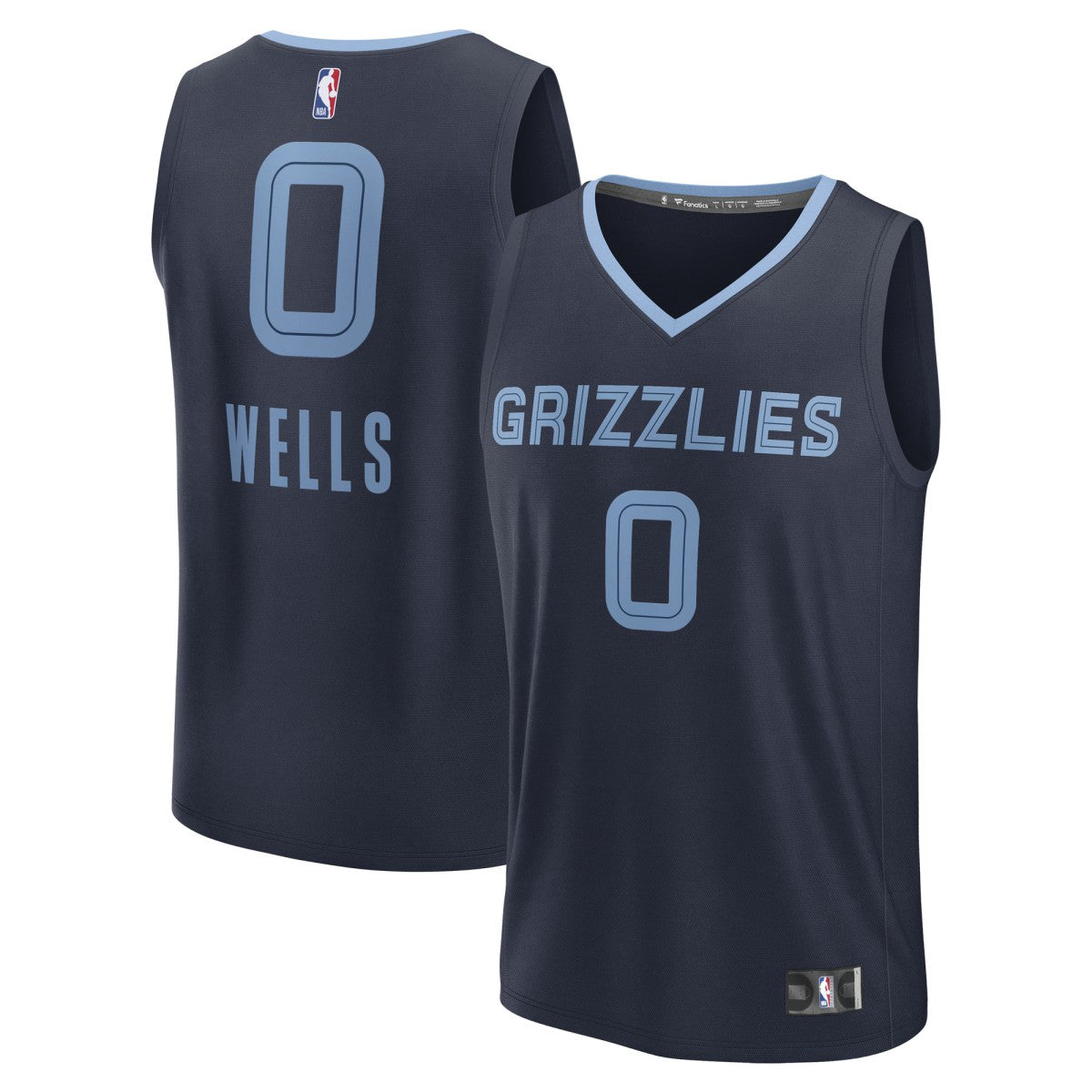 Jaylen Wells Memphis Grizzlies Fast Break Replica Player Jersey Icon Edition Navy | Fanatics Lifestyle