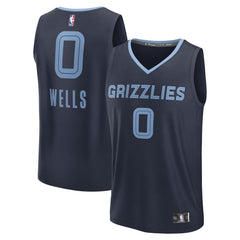Jaylen Wells Memphis Grizzlies Fast Break Replica Player Jersey Icon Edition Navy | Fanatics Lifestyle