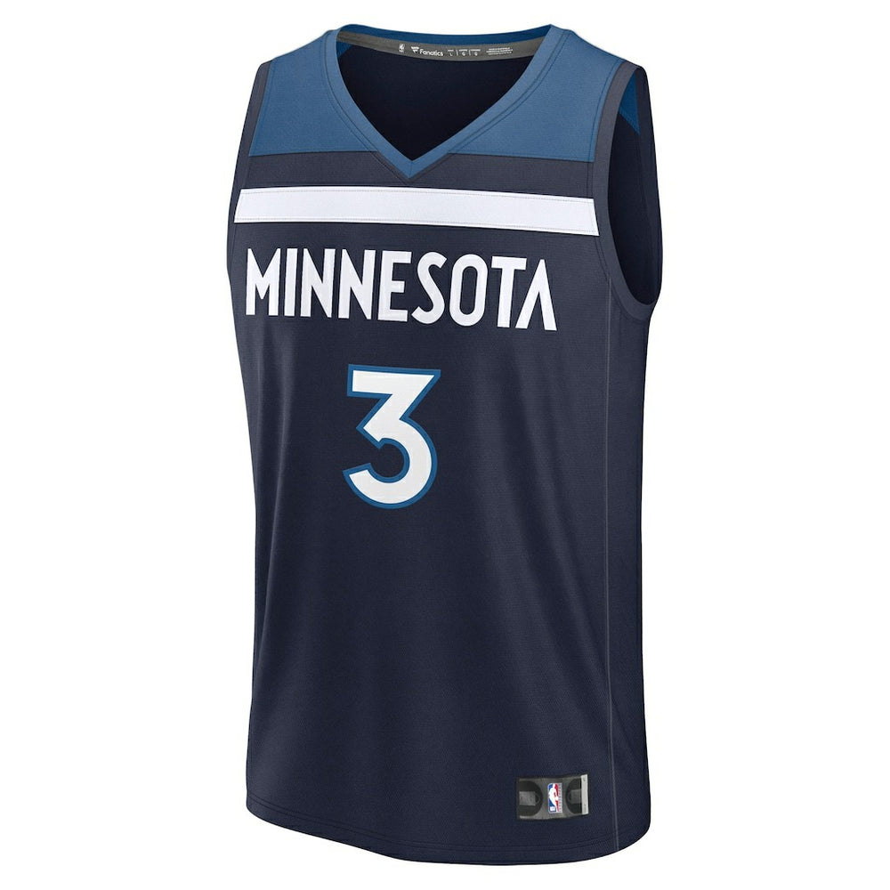 Jaden McDaniels Minnesota Timberwolves Fast Break Replica Player Jersey Icon Edition Navy | Fanatics