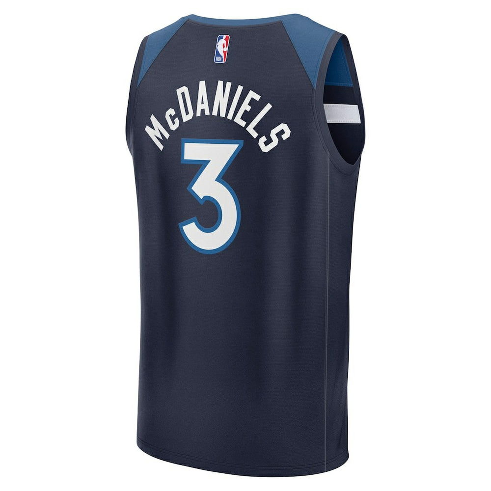 Jaden McDaniels Minnesota Timberwolves Fast Break Replica Player Jersey Icon Edition Navy | Fanatics