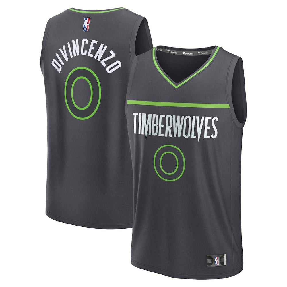 Donte DiVincenzo Minnesota Timberwolves Fast Break Replica Player Jersey Statement Edition Charcoal | Fanatics Near Me