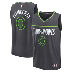 Donte DiVincenzo Minnesota Timberwolves Fast Break Replica Player Jersey Statement Edition Charcoal | Fanatics Near Me