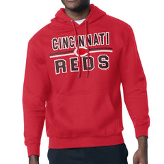 Cincinnati Reds Starter Team Mesh Print Graphic Pullover Hoodie - Red - MLB Lifestyle