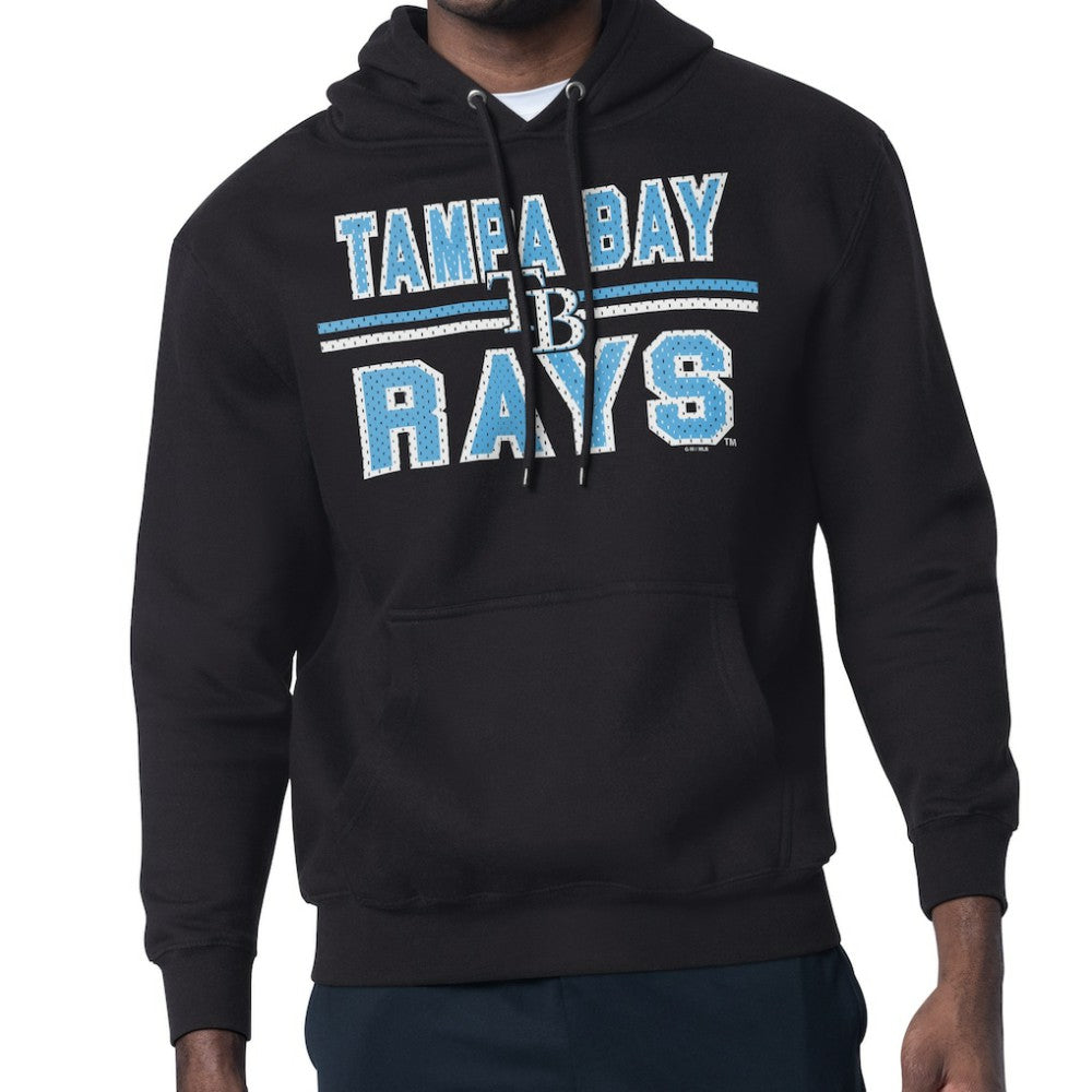 Tampa Bay Rays Starter Team Mesh Print Graphic Pullover Hoodie - Black - MLB Sale