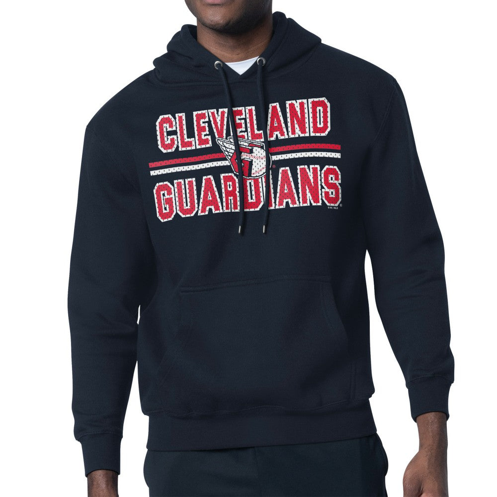 Cleveland Guardians Starter Team Mesh Print Graphic Pullover Hoodie - Navy - MLB on Sale