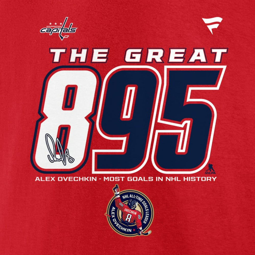 Alexander Ovechkin Washington Capitals NHL All-Time Leading Goal Scorer 895 T-Shirt - Red - NHL 202984226
