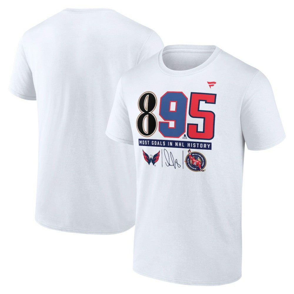 Alexander Ovechkin Washington Capitals NHL All-Time Leading Goal Scorer 895 T-Shirt - White - NHL 202984227