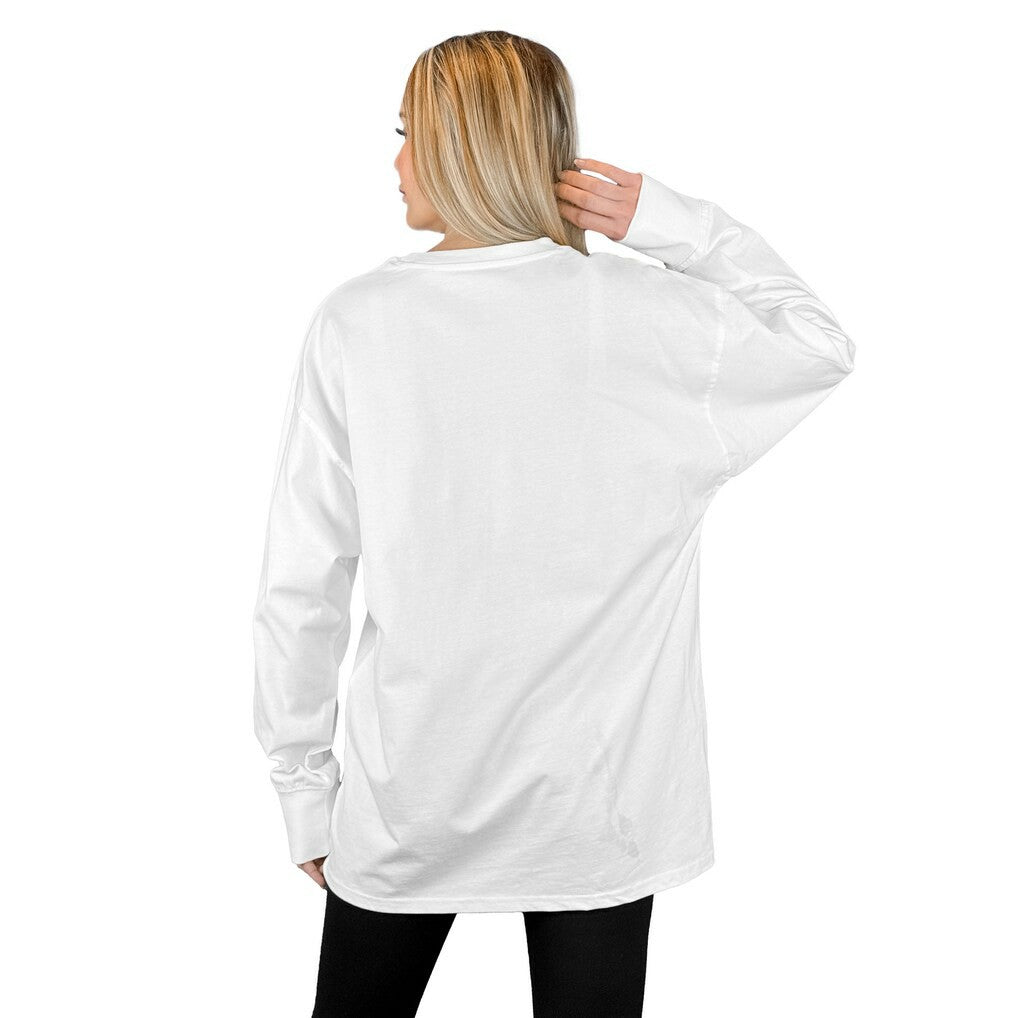 Buffalo Bills Gameday Couture Women's Mind Games Oversized Long Sleeve T-Shirt White