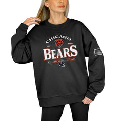 Chicago Bears Gameday Couture Women's Oversized Players Only Black Label Pullover Sweatshirt Black