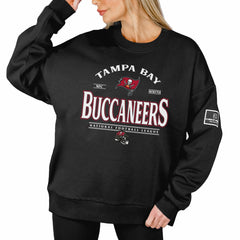 Tampa Bay Buccaneers Gameday Couture Women's Oversized Players Only Black Label Pullover Sweatshirt Black