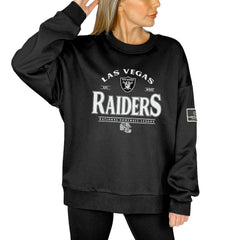 Las Vegas Raiders Gameday Couture Women's Oversized Players Only Black Label Pullover Sweatshirt Black