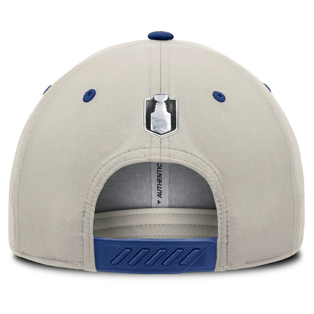 Toronto Maple Leafs Fanatics 2025 Stanley Cup Playoffs Locker Room Trucker Adjustable Hat - Blue/Gray - NHL 202986019